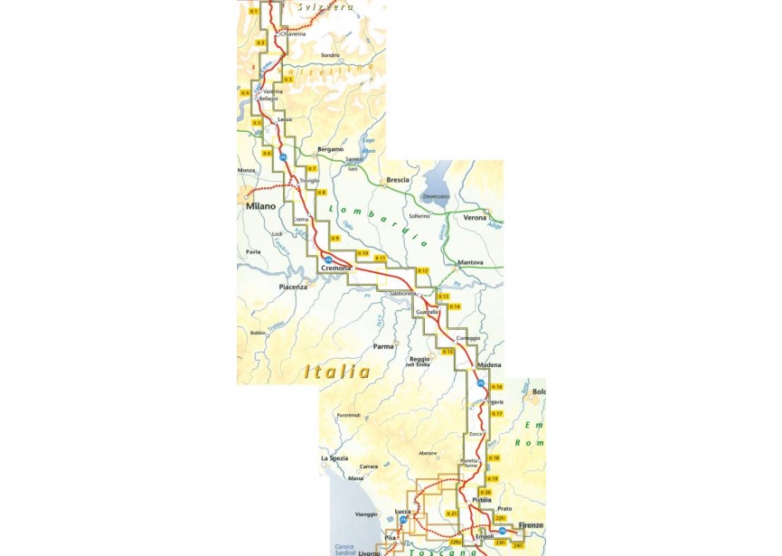 onbegrensd fietsen naar Rome d2 kaart